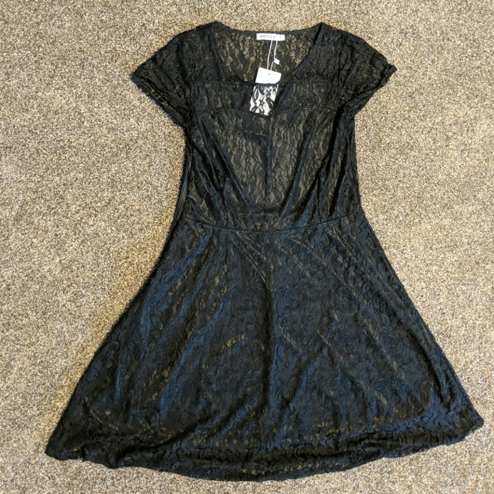 Amoluv black lace dress